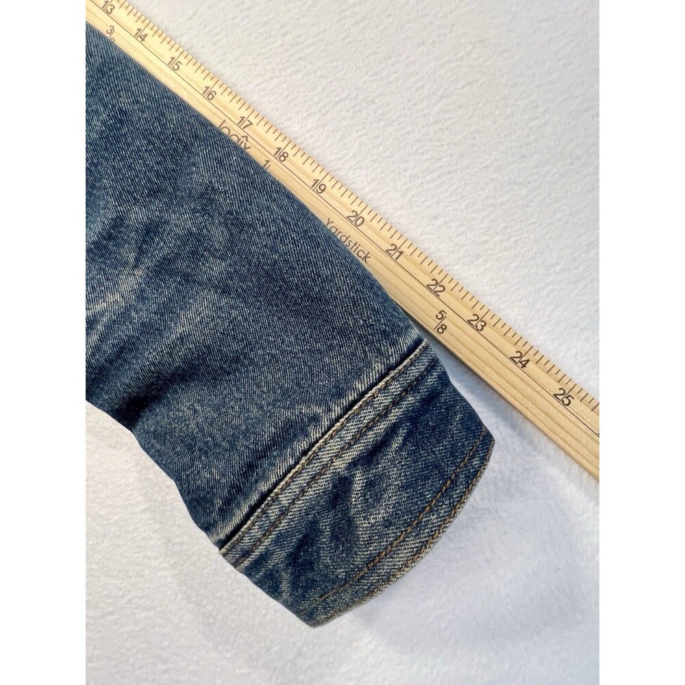 Cole B Country Denim Quilt Lined Faux Fur Trim Jacket Women's Size Medium Blue - Picture 9 of 16